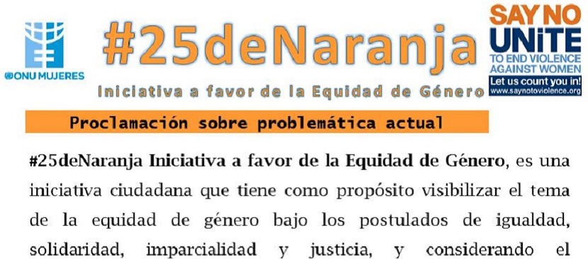 Se proclama #25deNaranja sobre problemática actual
