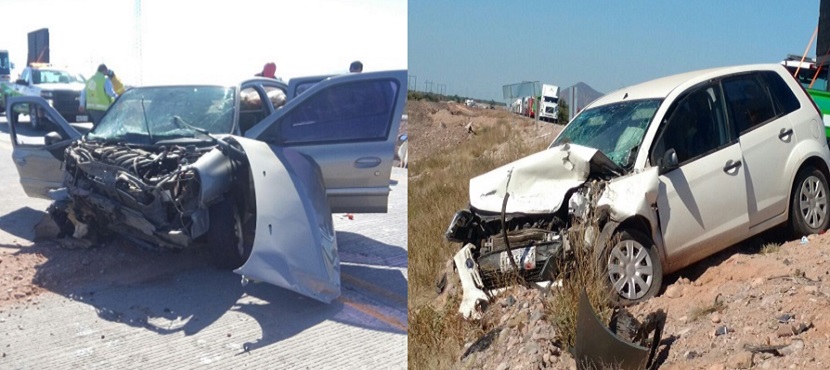 Fuerte choque en la carretera Guaymas – Hermosillo deja seis lesionados