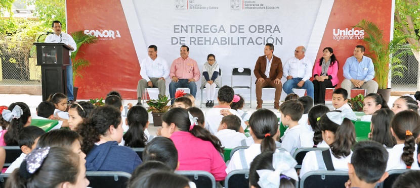 Entregan rehabilitación de escuela General Lázaro Cárdenas de Ciudad Obegón
