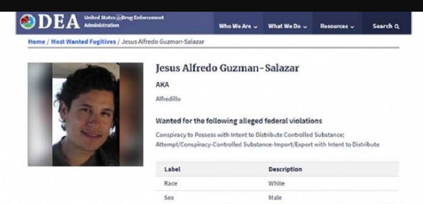 Hijo de Chapo Guzmán esta entre los diez mas buscados por la DEA