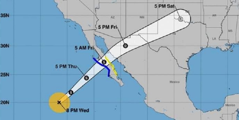 Cambia a Azul y Amarilla alertas por Tormenta Tropical “Sergio” en Sonora