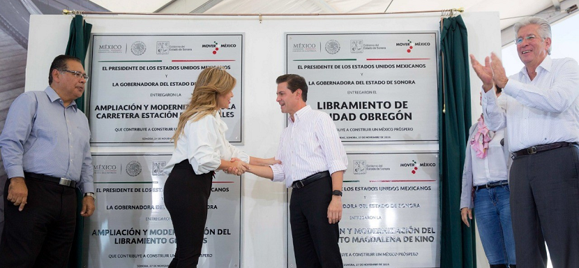 Inauguran presidente EPN y gobernadora nuevo libramiento de Obregón