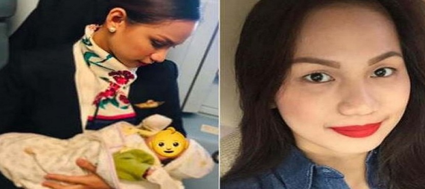 Azafata amamanta a bebé de pasajero que se quedó sin leche en pleno vuelo