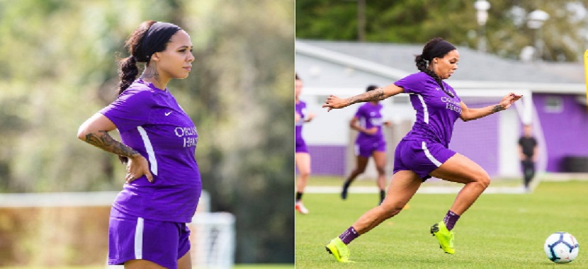 Futbolista acude a entrenamiento con casi seis meses de embarazo