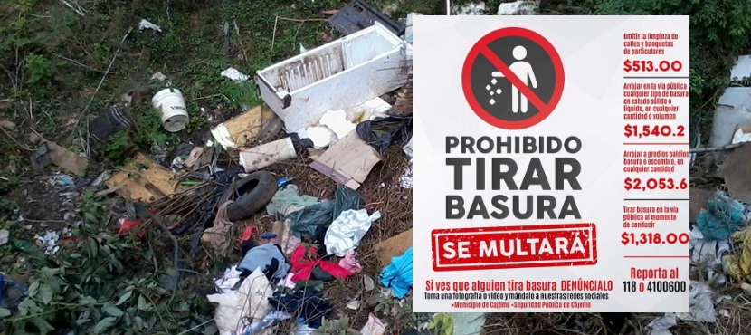 Sancionará Ayuntamiento y Seguridad Pública a quienes tiren basura en la vía pública