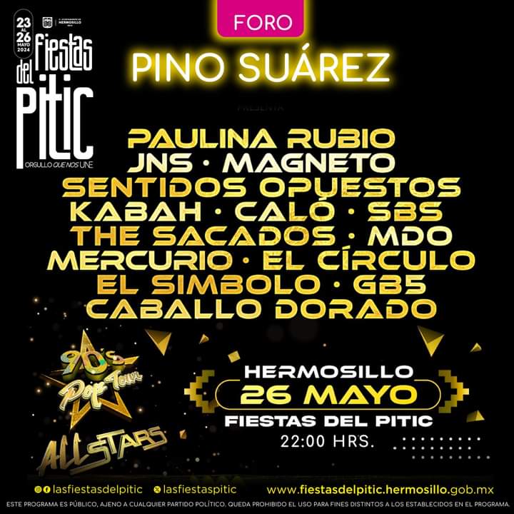 Paulina Rubio Encabeza el 90s Pop Tour en las Fiestas del Pitic 2024 en Hermosillo
