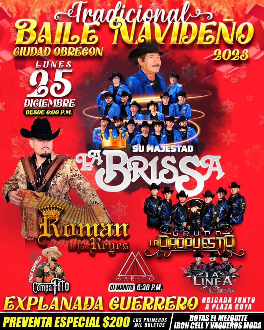 A la venta los boletos para ¡El tradicional baile navideño llega a Ciudad Obregón!