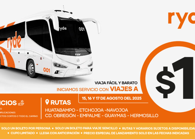 RYDE lanza boletos a $1 peso por tres días