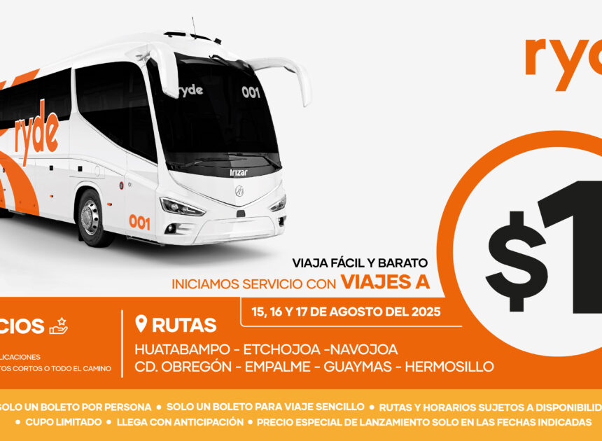 RYDE lanza boletos a $1 peso por tres días