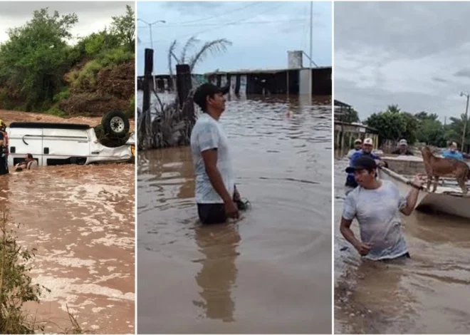 “Raymond” causa estragos en Guaymas y Empalme; activan refugios y operativos de emergencia