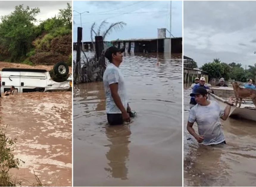 “Raymond” causa estragos en Guaymas y Empalme; activan refugios y operativos de emergencia
