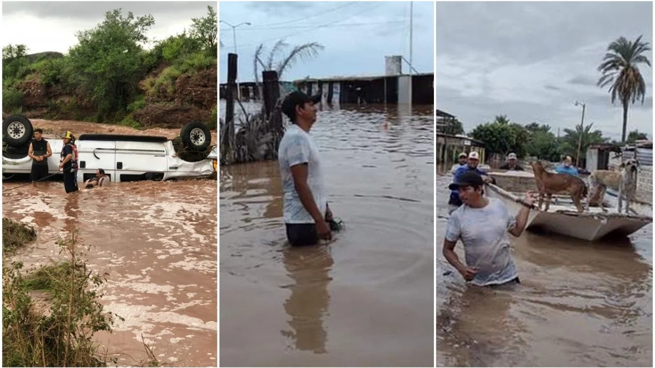 “Raymond” causa estragos en Guaymas y Empalme; activan refugios y operativos de emergencia