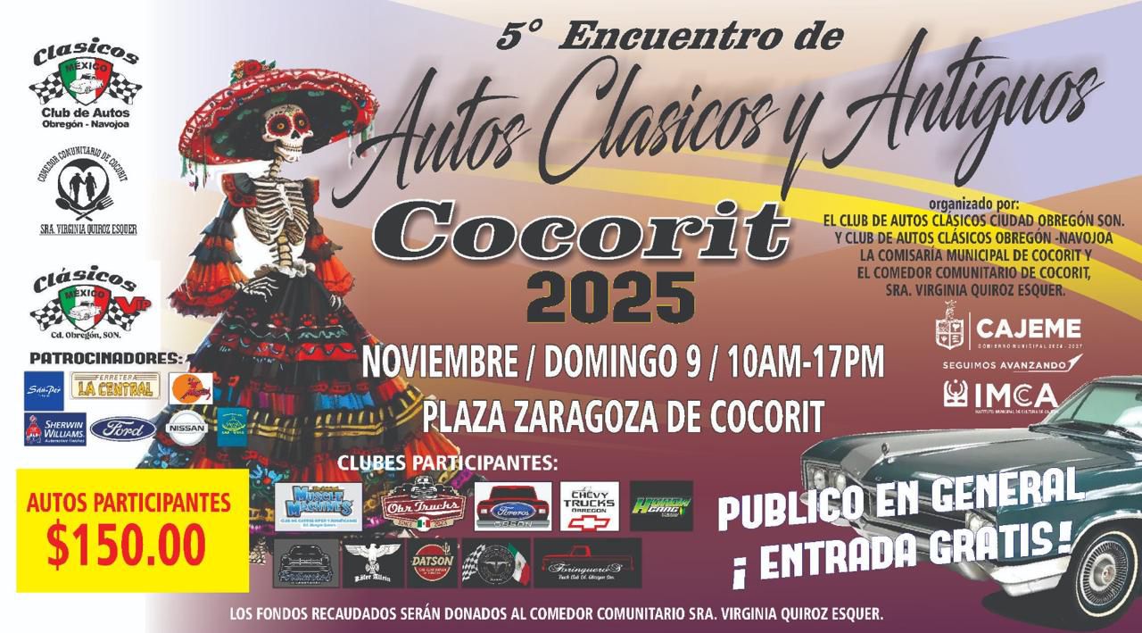 5º Encuentro de Autos Clásicos y Antiguos llega con fuerza a Cócorit