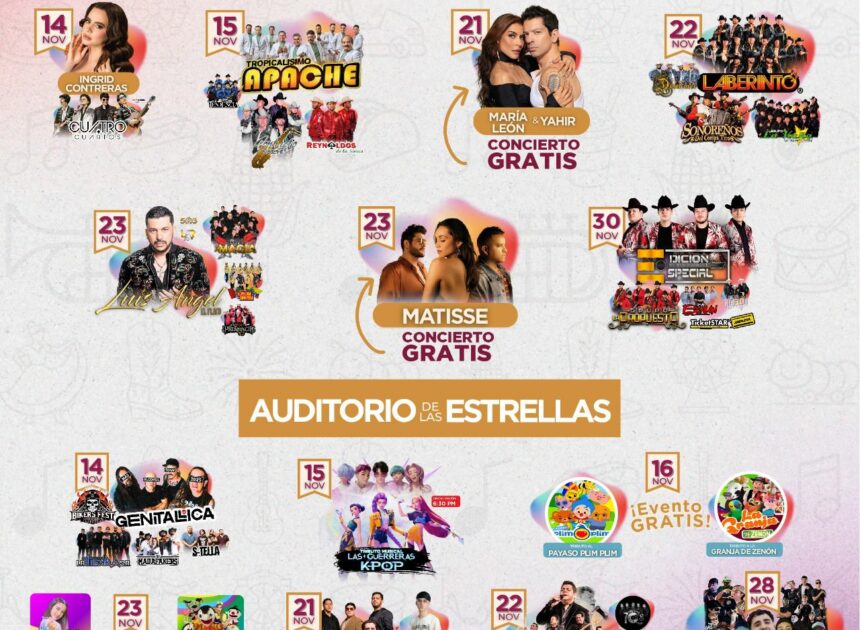 Lista completa de la ExpoFest Cajeme 2025