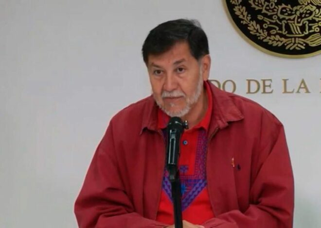 Noroña se queda solo en conferencia tras polémica con alcaldesa de Uruapan