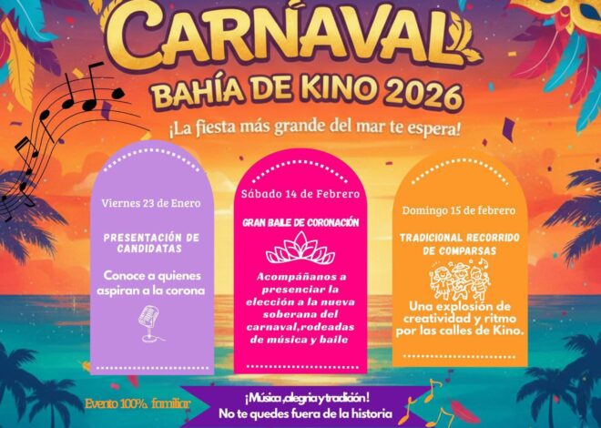 Bahía de Kino alista el regreso de su carnaval familiar