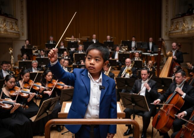 Niño de 4 años sorprende como director de orquesta