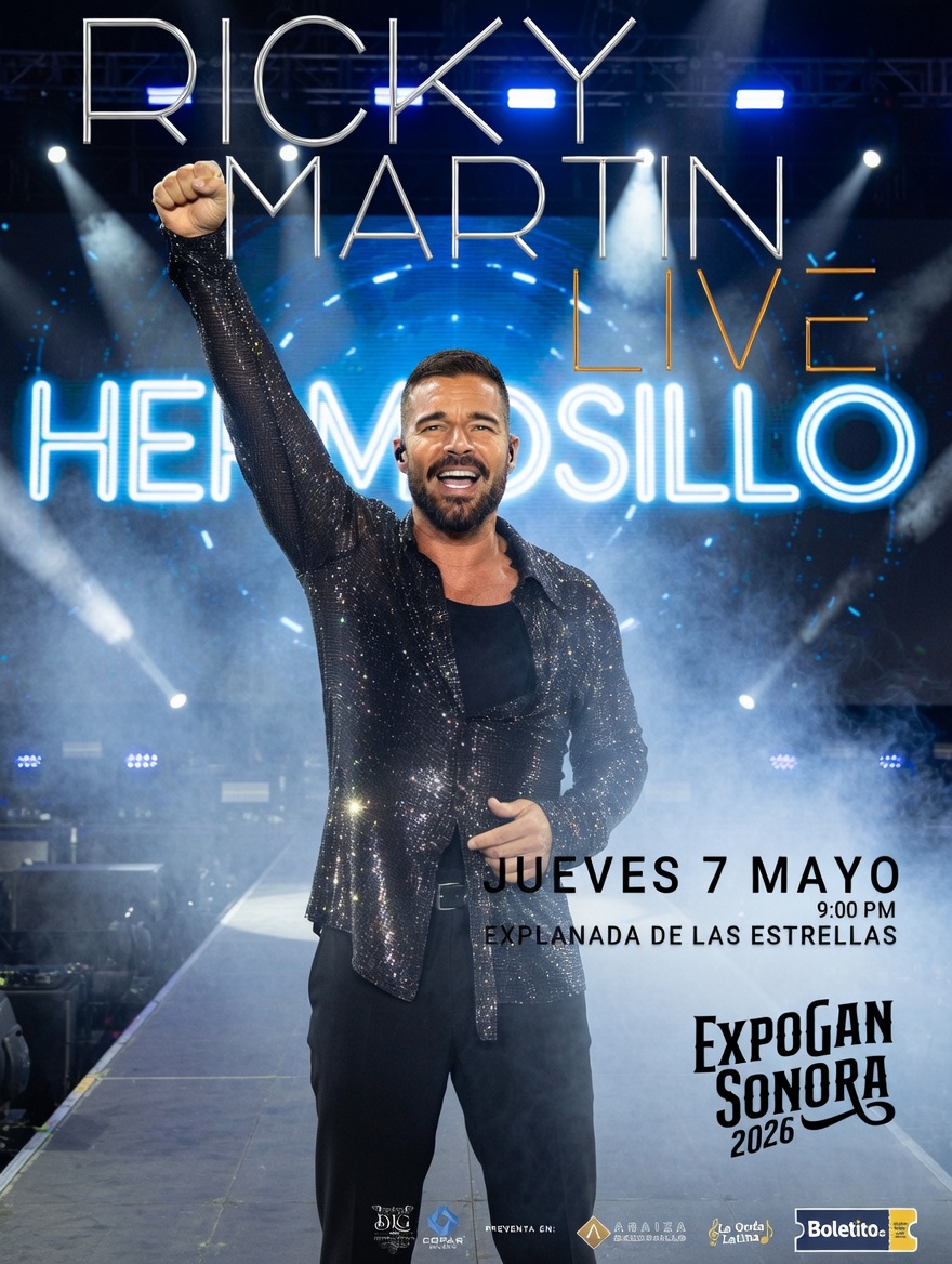 Ricky Martin llega a la Expogan Sonora