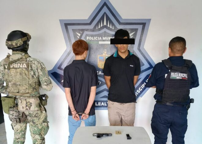 Detienen a joven y menor con arma de fuego en pleno Centro de OBR