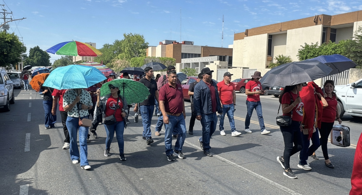 Maestros marchan por calles de OBR