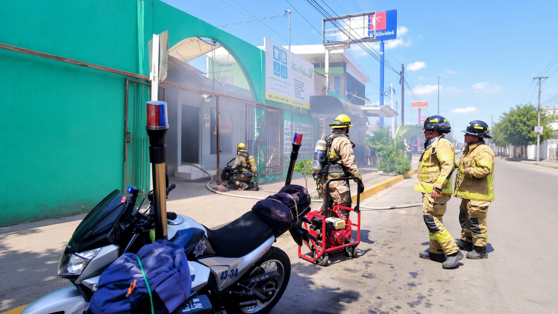 Bomberos controlan incendio en local comercial de OBR