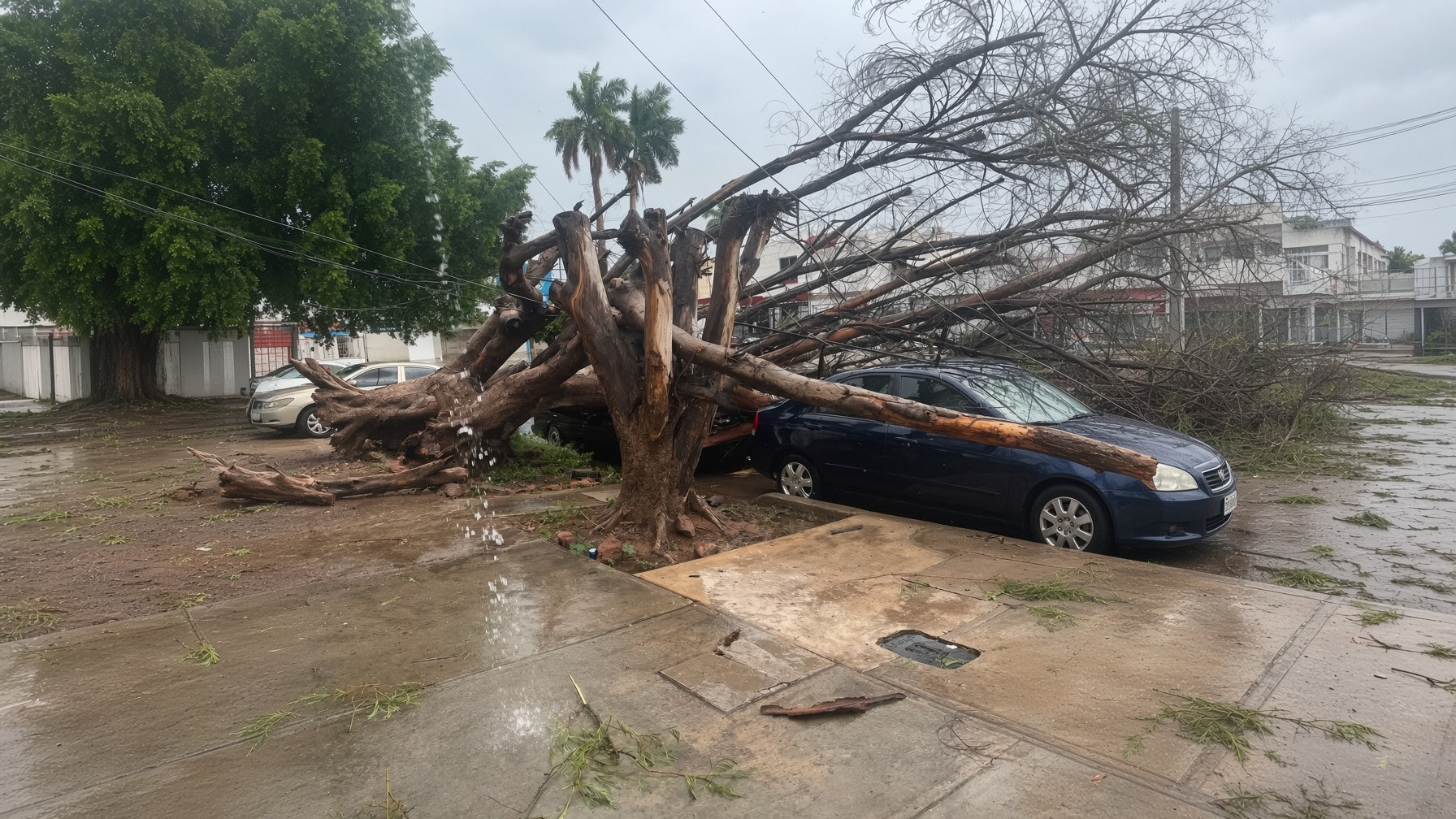 Lluvia con granizo provoca afectaciones en OBR