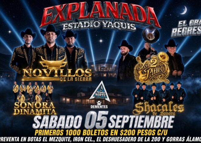 Cuatro agrupaciones encenderán la Explanada del Estadio Yaquis