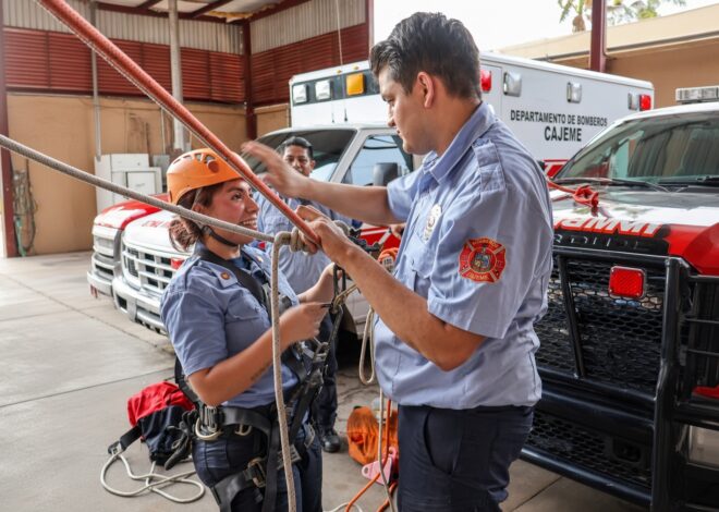 Bomberos de OBR refuerzan técnicas de rescate en altura