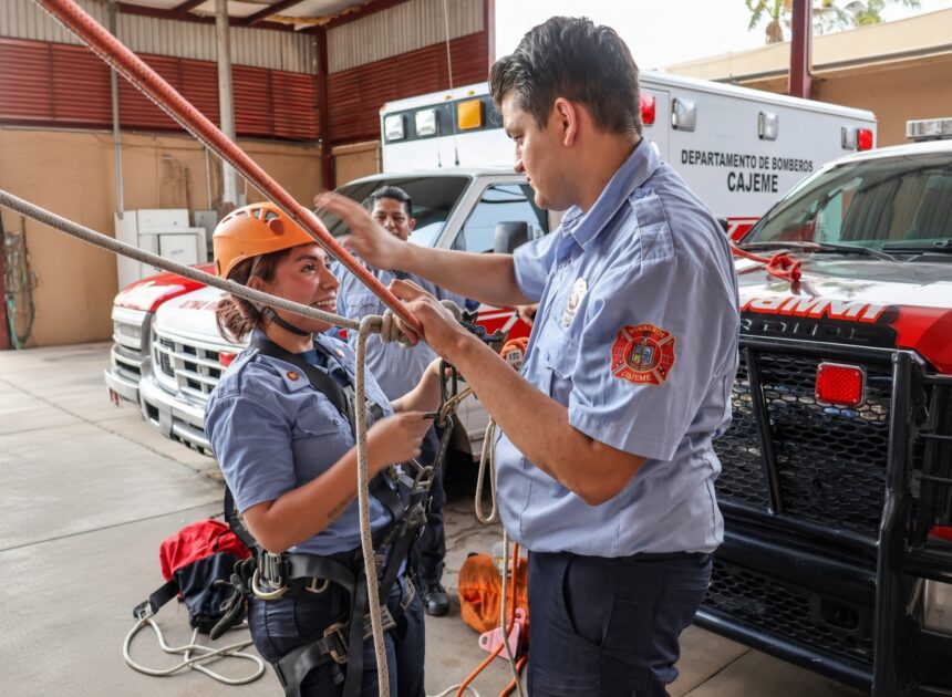 Bomberos de OBR refuerzan técnicas de rescate en altura