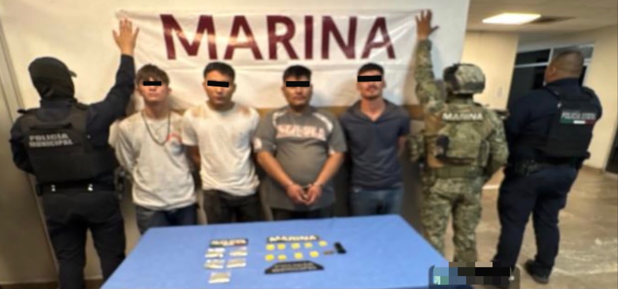 Persecución termina con cuatro detenidos y varios aseguramientos