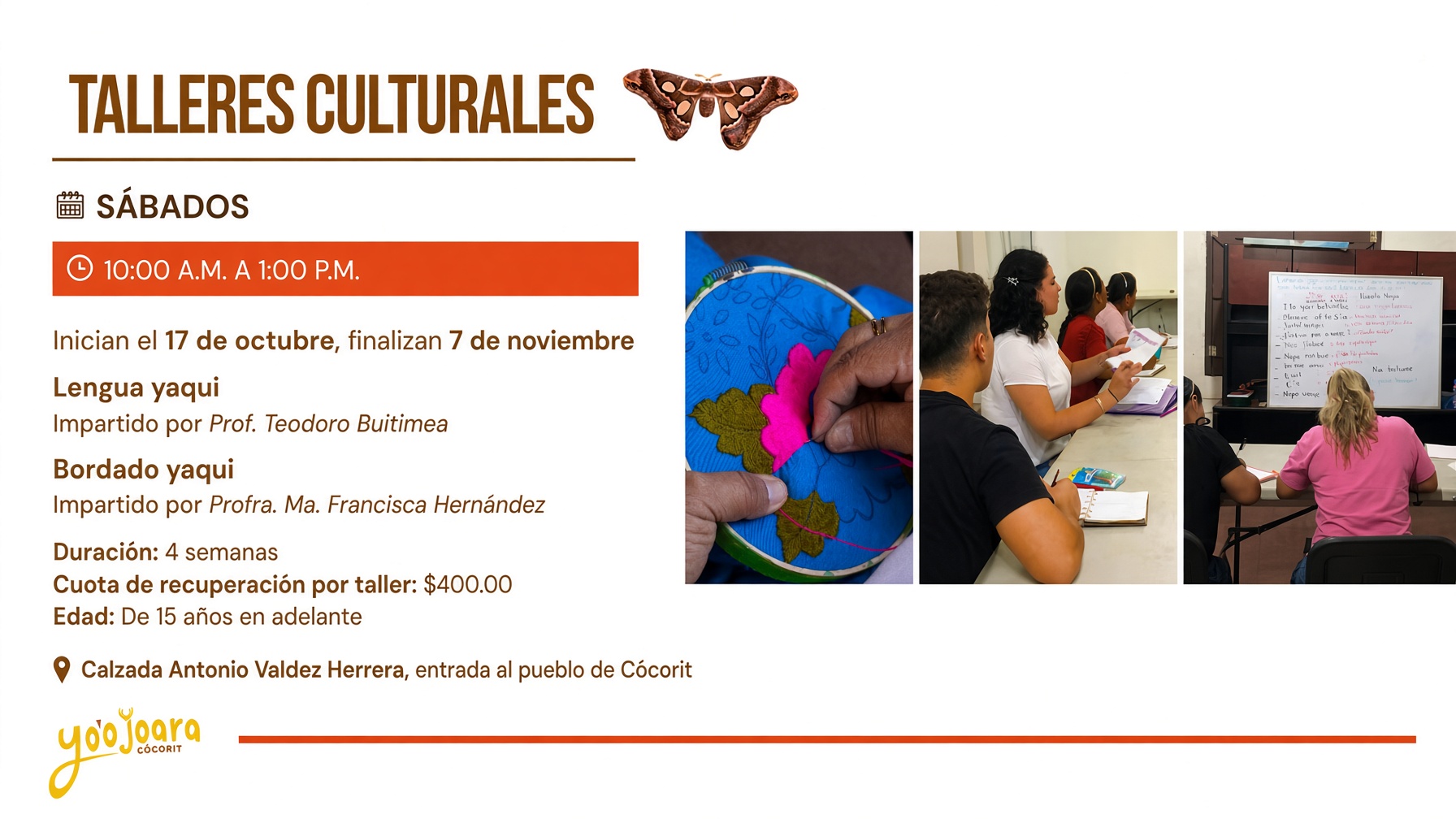¡Aprende yaqui y descubre el arte de sus bordados en Cócorit!